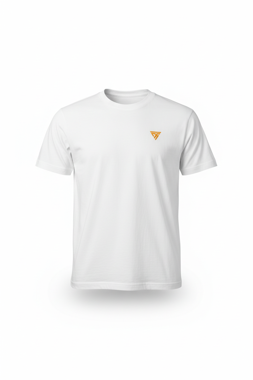 T-shirt manga curtas unisex logo bordado